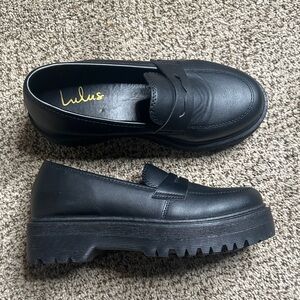 Lulus Black Platform Loafers